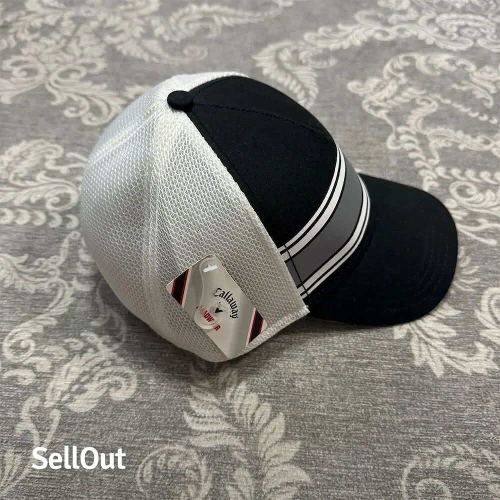 Callaway Men's Snapback Hat Black/White Mesh Adjustable Golf Cap